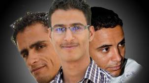 الصحفيون حسام ردمان وماجد الشعيبي وهاني الجنيد