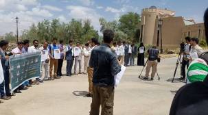 وقفة احتجاجية في مأرب للمطالبة بالإفراج عن الصحفيين المختطفين
