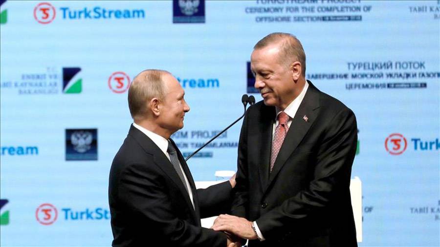 أردوغان وبوتين يدشنان القسم البحري من السيل التركي