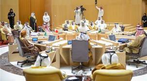وزراء خارجية دول مجلس التعاون الخليجي في اجتماعهم يوم أمس في الرياض