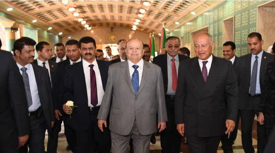 هادي يلتقي أمين جامعة الدول العربية ورئيس البرلمان المصري